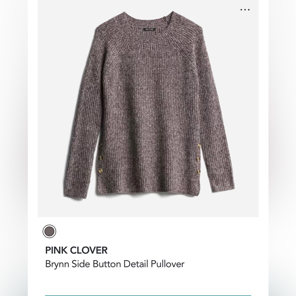 Pink Clover Brynn Side Button Detail Pullover - XS